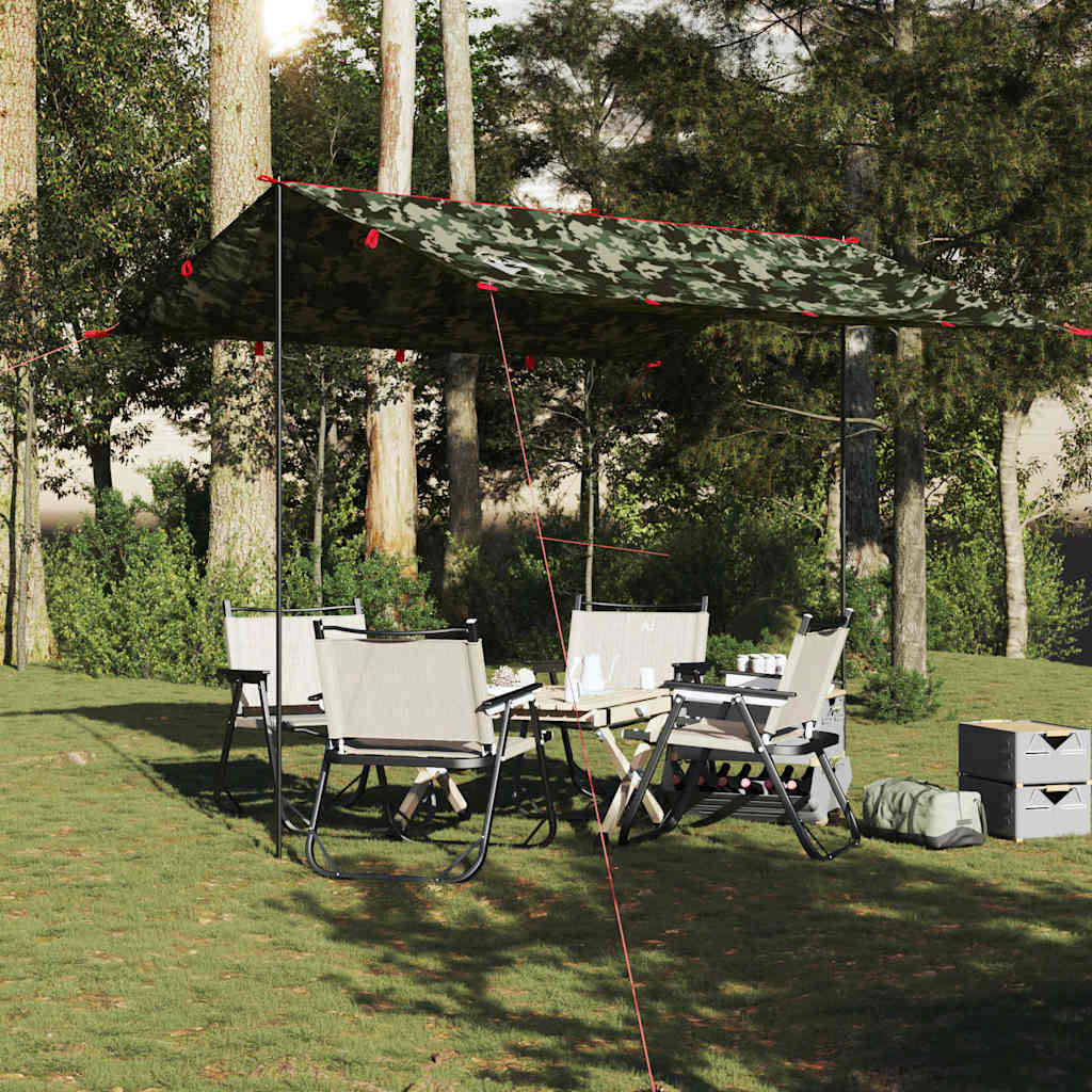 Camping Tarp Camouflage 306x306 cm Waterproof