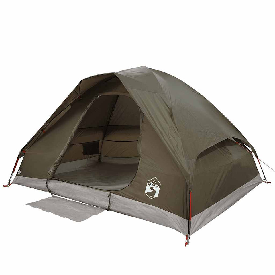 Family Tent Dome 6-Person Brown Waterproof