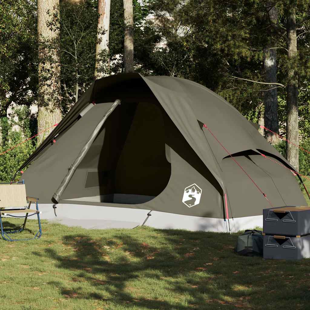 Family Tent Dome 6-Person Brown Waterproof