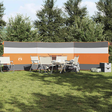 Camping Windbreak Grey and Orange 508x130 cm Waterproof