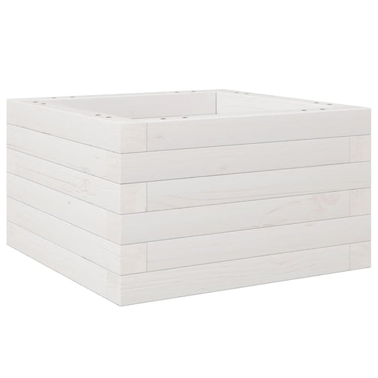 Garden Planter White 40x40x23 cm Solid Wood Pine