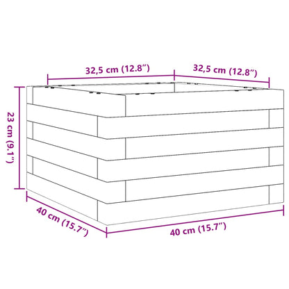 Garden Planter Wax Brown 40x40x23 cm Solid Wood Pine