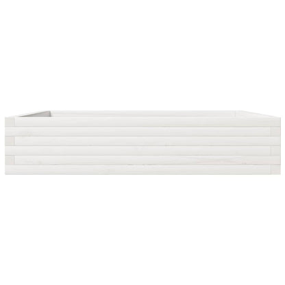 Garden Planter White 110x110x23 cm Solid Wood Pine