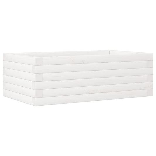 Garden Planter White 70x40x23 cm Solid Wood Pine