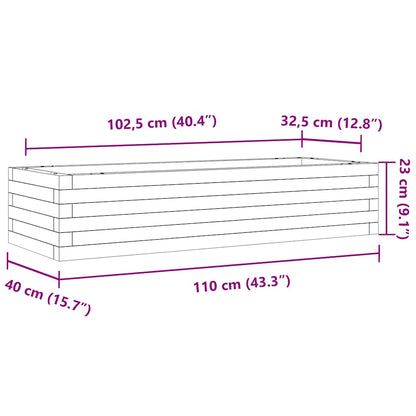 Garden Planter Wax Brown 110x40x23 cm Solid Wood Pine