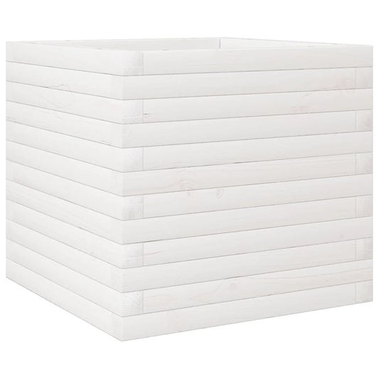 Garden Planter White 50x50x45.5 cm Solid Wood Pine