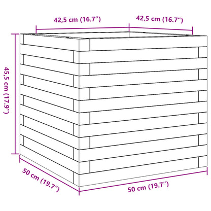 Garden Planter White 50x50x45.5 cm Solid Wood Pine