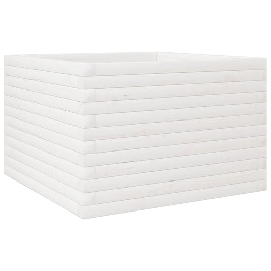 Garden Planter White 70x70x45.5 cm Solid Wood Pine