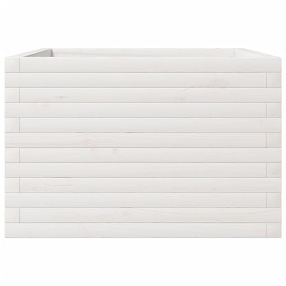 Garden Planter White 70x70x45.5 cm Solid Wood Pine