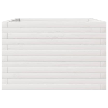 Garden Planter White 70x70x45.5 cm Solid Wood Pine