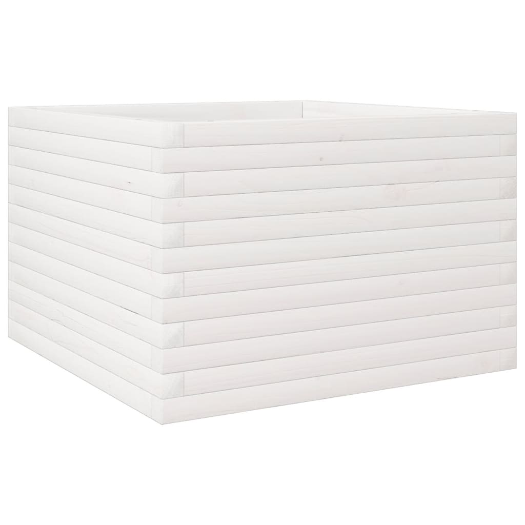 Garden Planter White 70x70x45.5 cm Solid Wood Pine