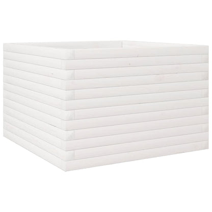 Garden Planter White 70x70x45.5 cm Solid Wood Pine