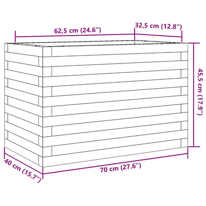 Garden Planter Wax Brown 70x40x45.5 cm Solid Wood Pine