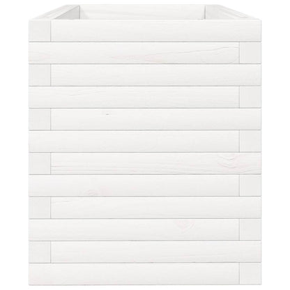 Garden Planter White 90x40x45.5 cm Solid Wood Pine