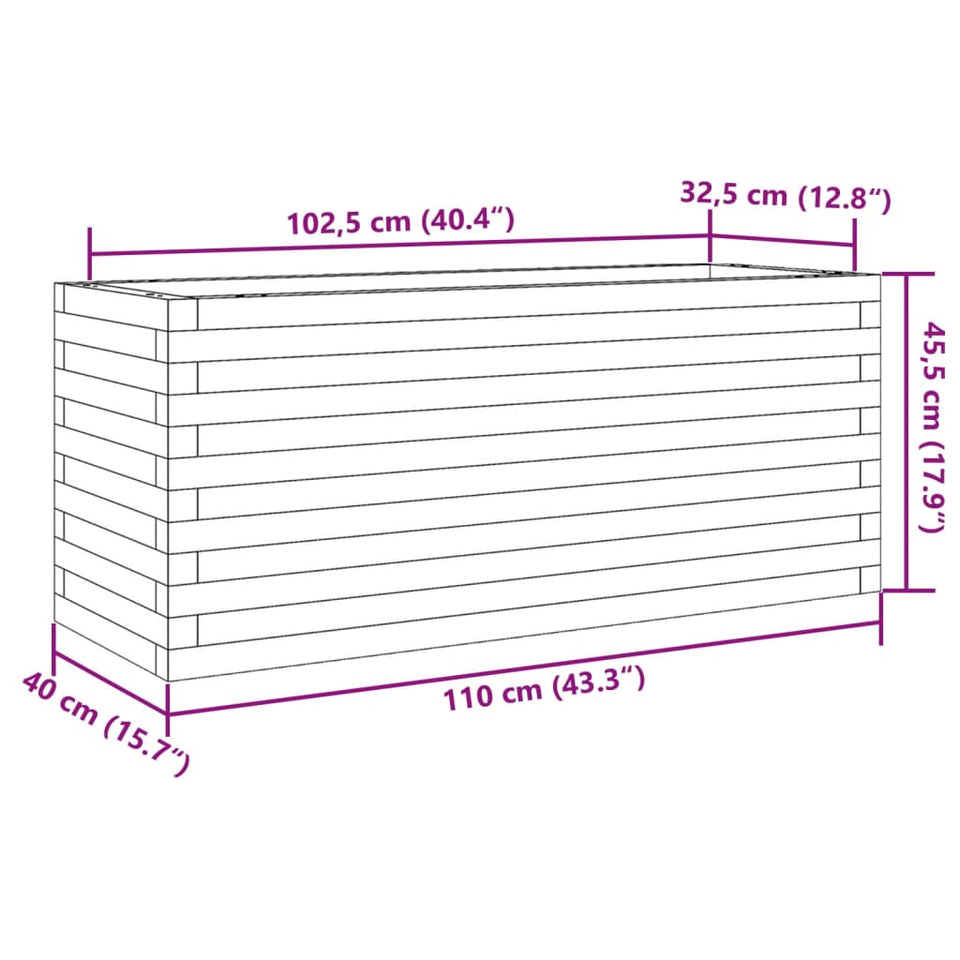 Garden Planter 110x40x45.5 cm Solid Wood Pine