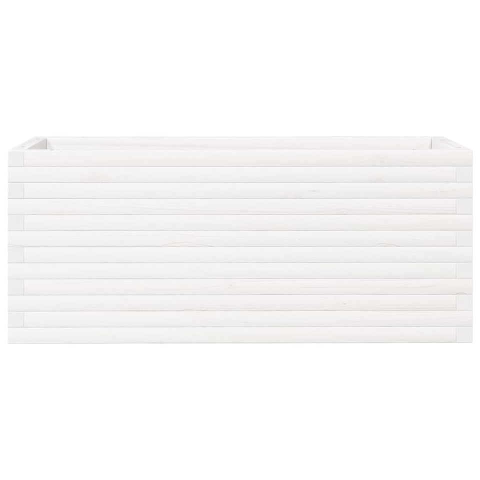 Garden Planter White 110x40x45.5 cm Solid Wood Pine
