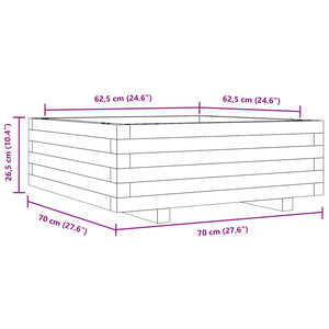 Garden Planter 70x70x26.5 cm Impregnated Wood Pine