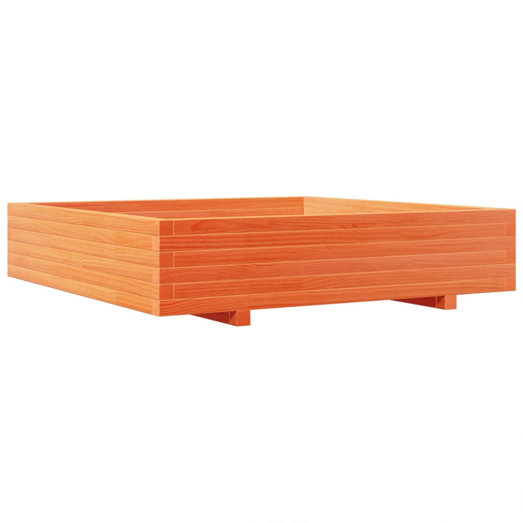 Garden Planter Wax Brown 110x110x26.5 cm Solid Wood Pine