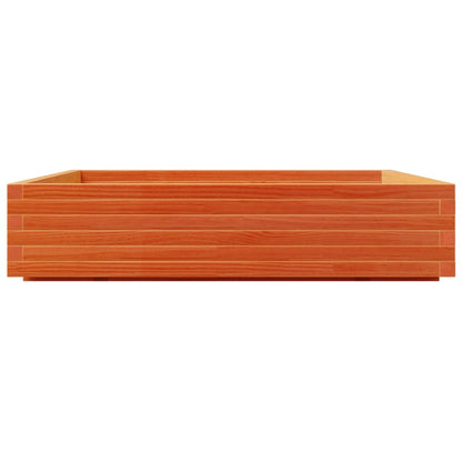 Garden Planter Wax Brown 110x110x26.5 cm Solid Wood Pine