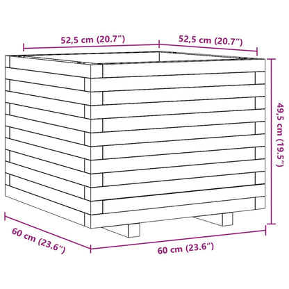 Garden Planter Wax Brown 60x60x49.5 cm Solid Wood Pine