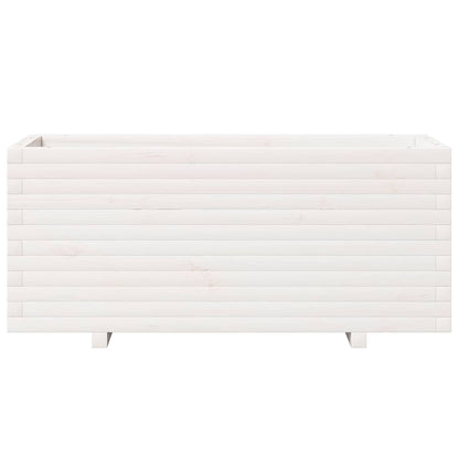Garden Planter White 110x40x49.5 cm Solid Wood Pine