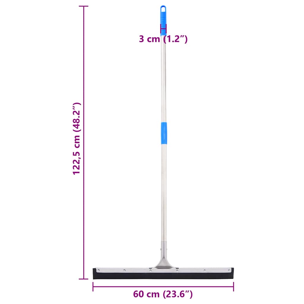  Floor Squeegee 60x122.5 cm Steel and Rubber