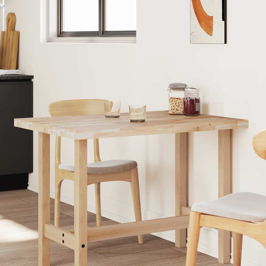 Table Top Rectangular 100x80x4 cm Solid Wood Acacia