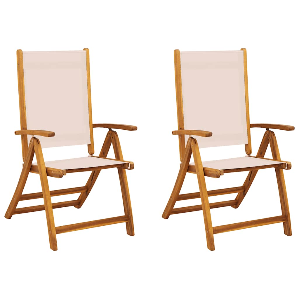 Folding Garden Chair | Set of 2 | Cream