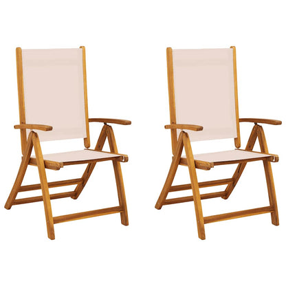 Folding Garden Chair | Set of 2 | Cream