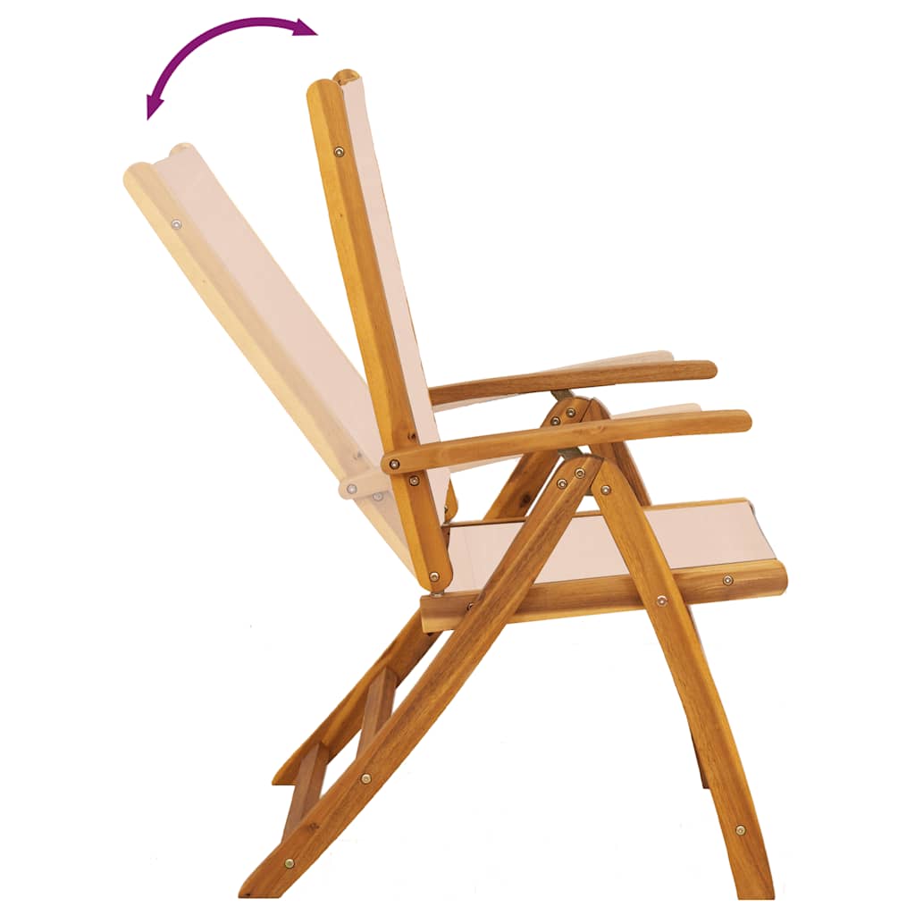 Folding Garden Chair | Set of 2 | Cream