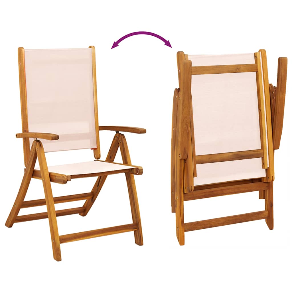 Folding Garden Chair | Set of 2 | Cream