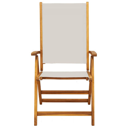 Folding Garden Chairs 2 pcs Solid Wood Acacia and Textilene