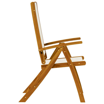 Folding Garden Chairs 2 pcs Solid Wood Acacia and Textilene