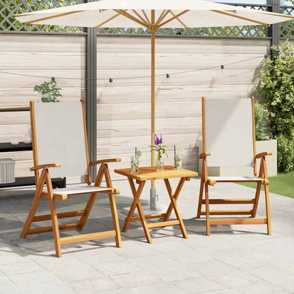 Folding Garden Chairs 2 pcs Solid Wood Acacia and Textilene