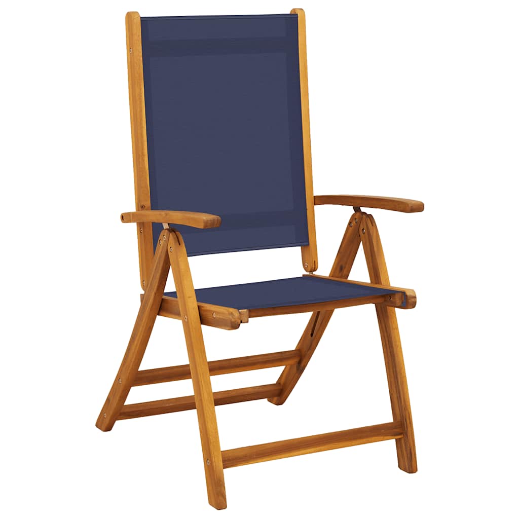 Folding Garden Chairs 2 pcs Solid Wood Acacia and Textilene