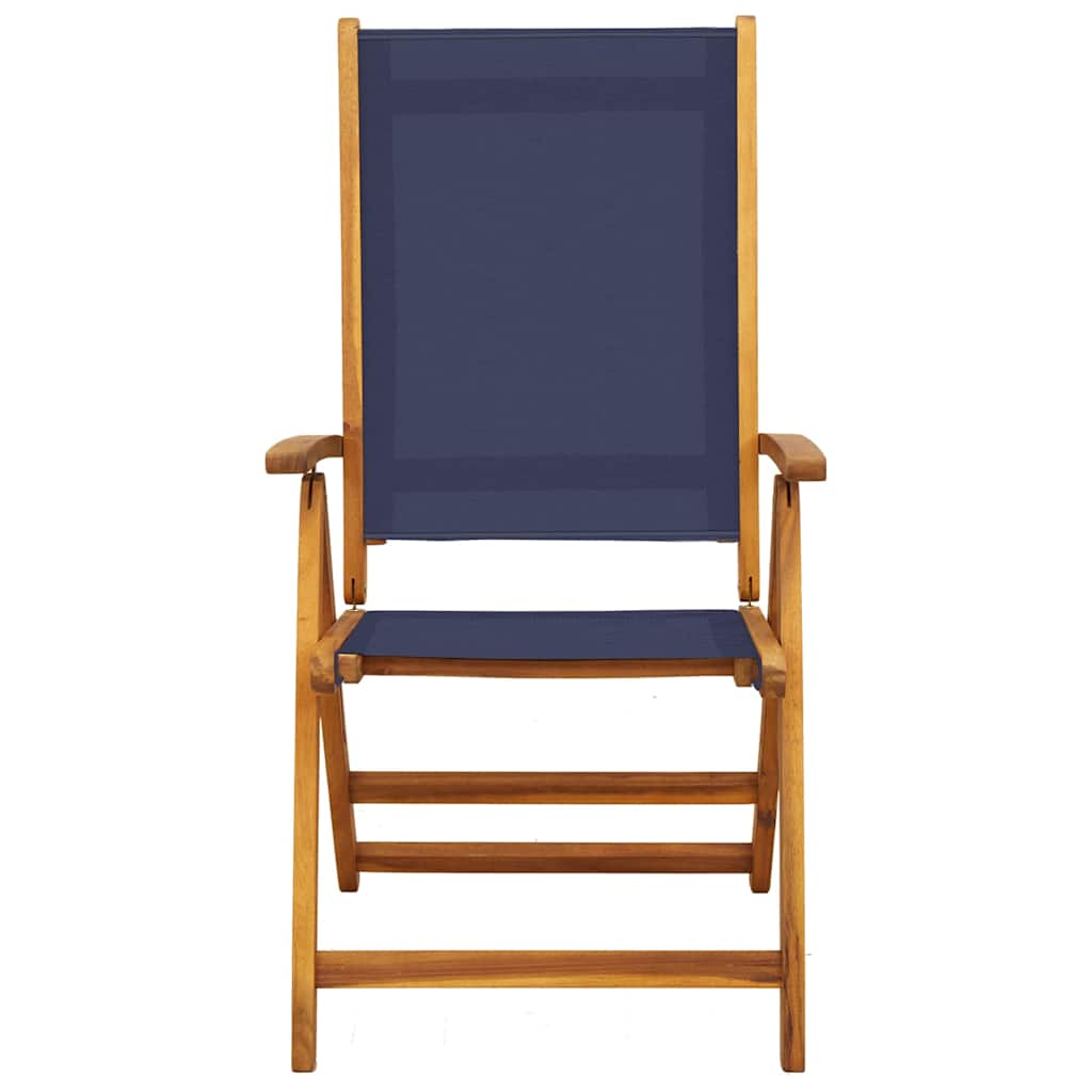 Folding Garden Chairs 2 pcs Solid Wood Acacia and Textilene