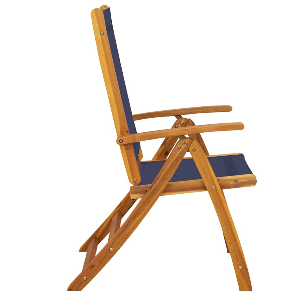 Folding Garden Chairs 2 pcs Solid Wood Acacia and Textilene