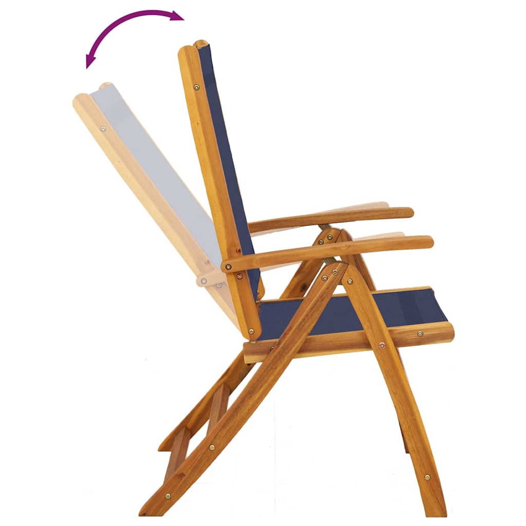 Folding Garden Chairs 2 pcs Solid Wood Acacia and Textilene