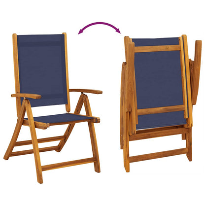 Folding Garden Chairs 2 pcs Solid Wood Acacia and Textilene