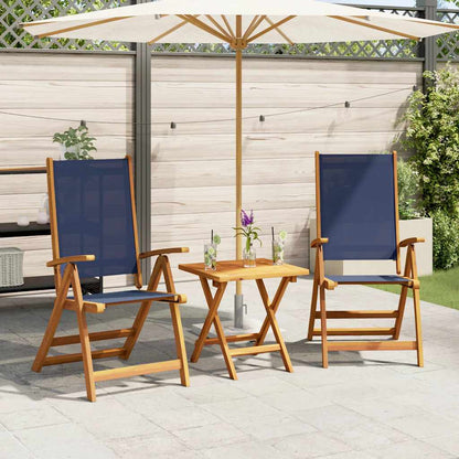Folding Garden Chairs 2 pcs Solid Wood Acacia and Textilene