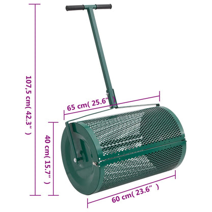 Compost Spreader Green Steel Standard Height-Adjustable