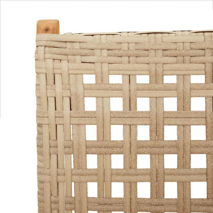 Garden Dining Set | Beige | Solid acacia wood, PE rattan | Medium