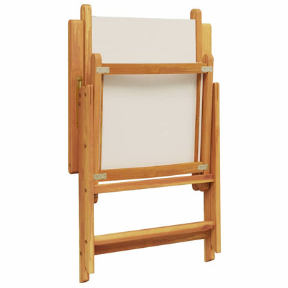 7 Piece Garden Dining Set Cream White Fabric and Solid Wood