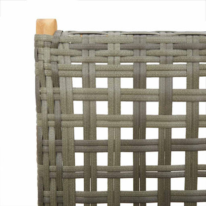 Garden Dining Set | Grey | Solid acacia wood, PE rattan | Large