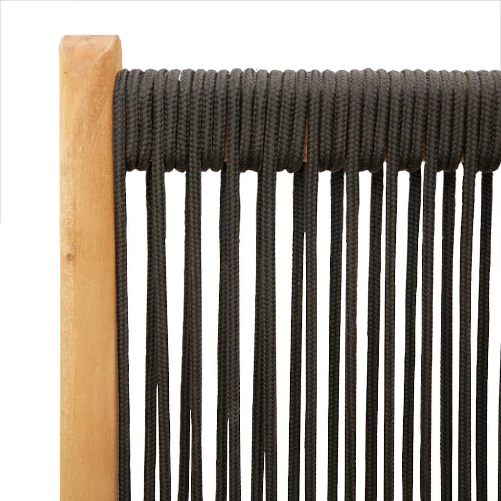 Garden Dining Set | Black | Solid acacia wood, Polypropylene | Large