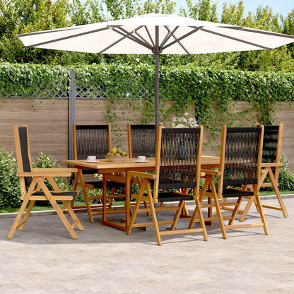 Garden Dining Set | Black | Solid acacia wood, Polypropylene | Large