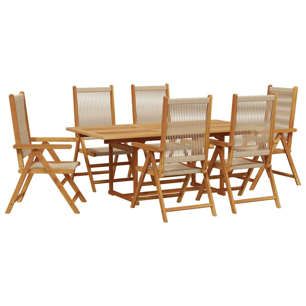 Garden Dining Set | Beige | PE Rattan | Medium | Expandable Table Leaves