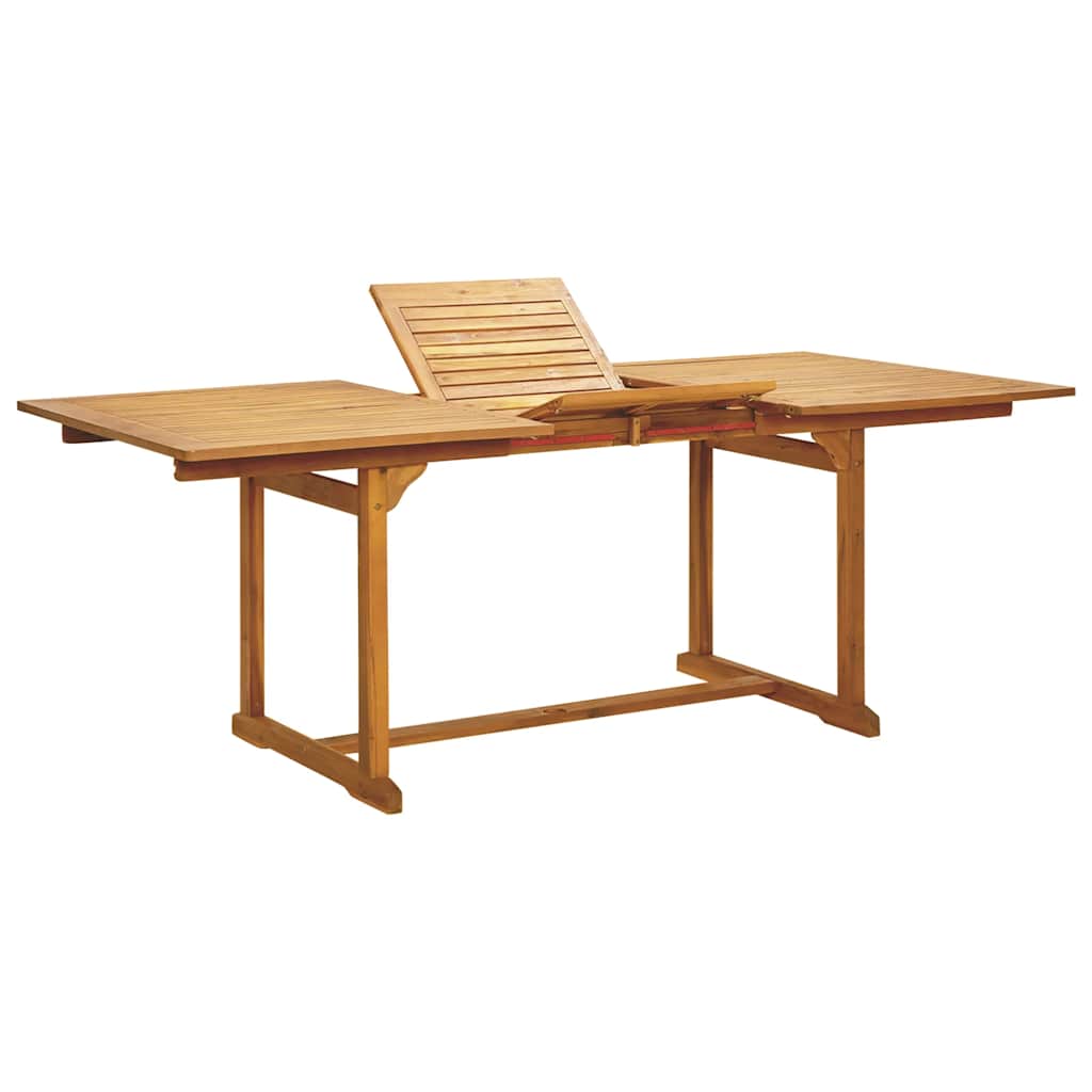 7 Piece Garden Dining Set Leaf Pattern Fabric and Solid Wood