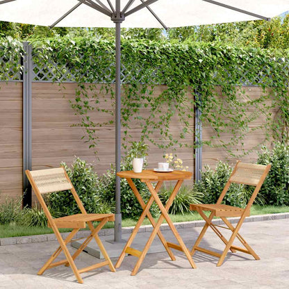 Bistro Set | Beige | Solid acacia wood | Medium |  Foldable  | Bistro Set