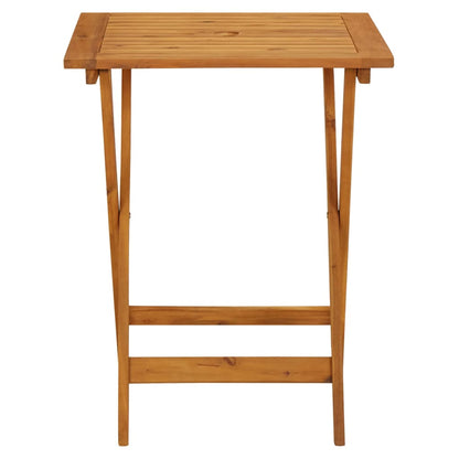 Bistro Set | Black | Solid acacia wood, PE rattan | Compact | Foldable
